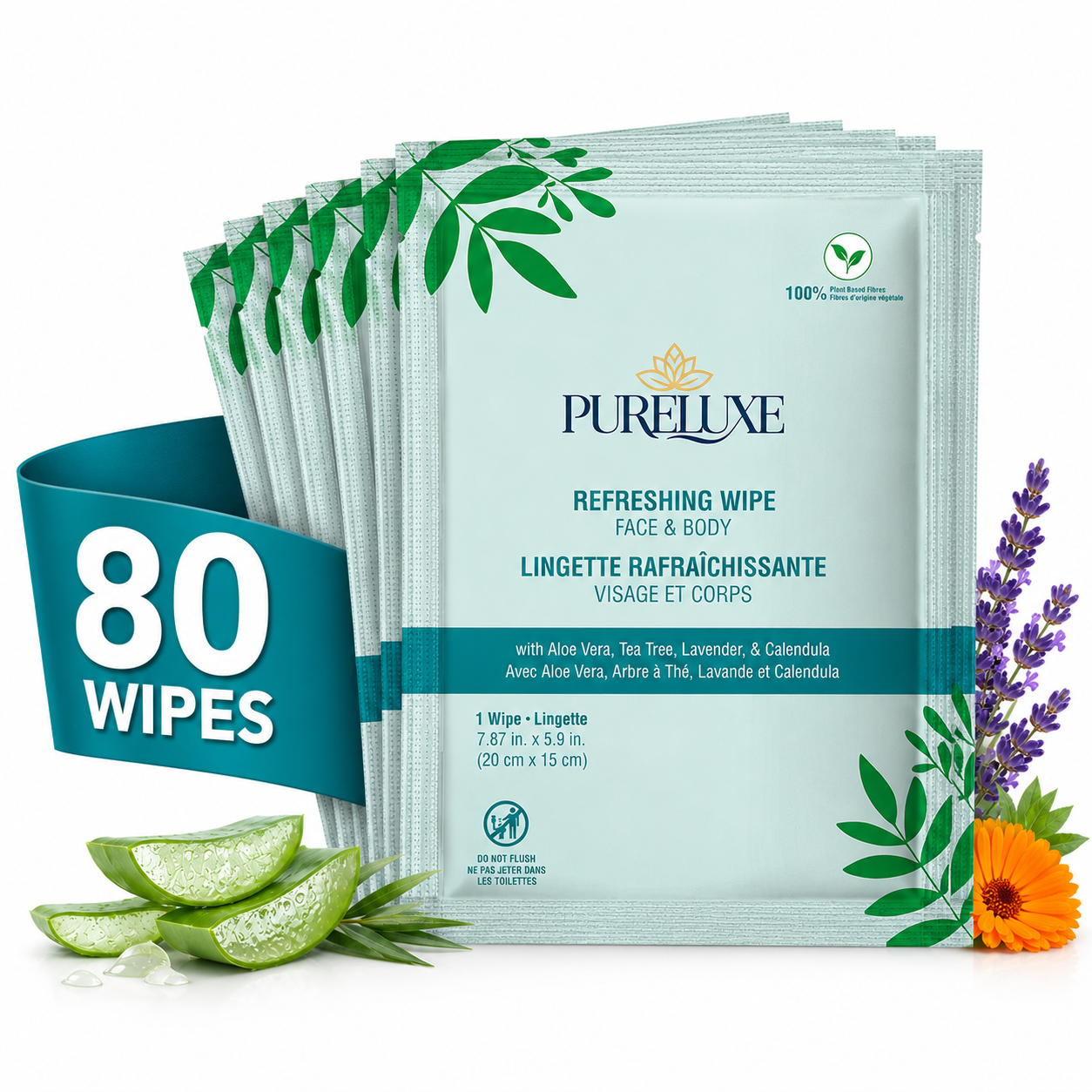 PureLuxe Refreshing Face & Body Wipes