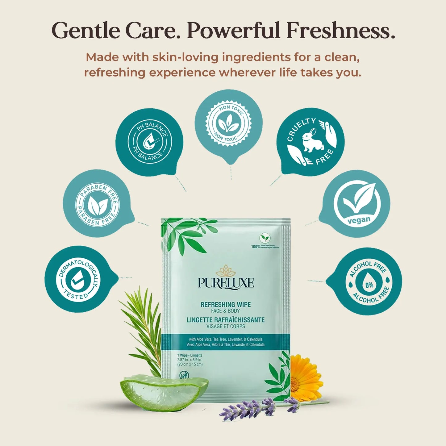 PureLuxe Refreshing Face & Body Wipes